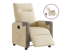 Poltrona Confortável | Poltrona reclinável elétrica tecido cor creme SHL303711
