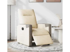 Poltrona Confortável | Poltrona reclinável elétrica tecido cor creme SHL303711