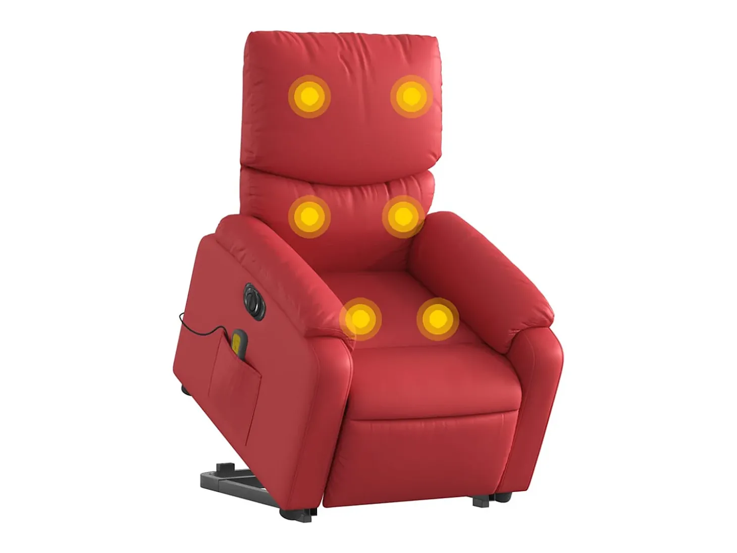 Poltrona Confortável | Poltrona reclinável elevatória elétrica couro artif. vermelho SHL152408