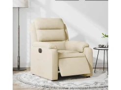 Poltrona Confortável | Poltrona reclinável elétrica tecido cor creme SHL81493