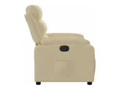 Poltrona Confortável | Poltrona reclinável elétrica tecido cor creme SHL81493