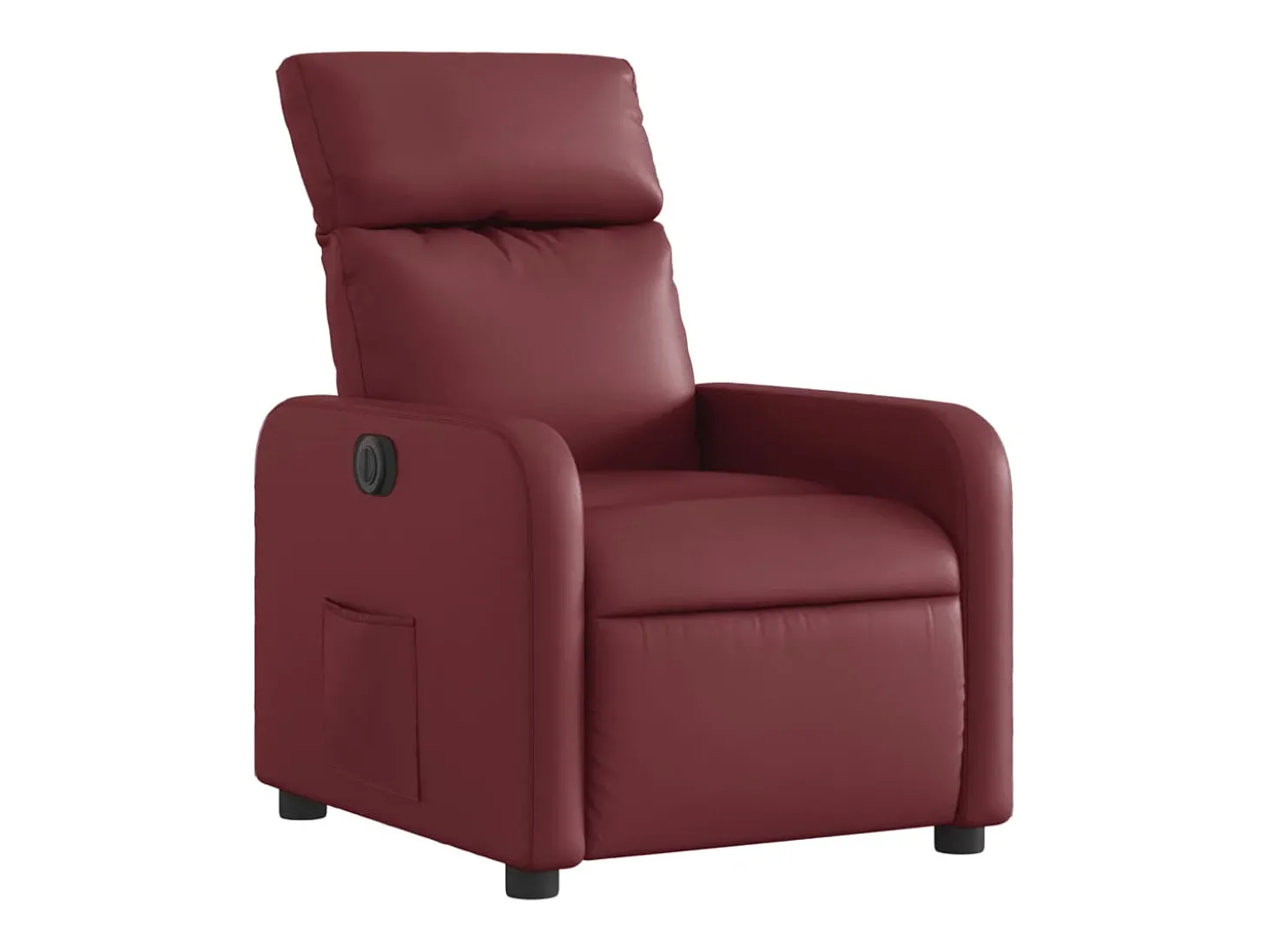 Poltrona Confortável | Poltrona reclinável elétrica couro artificial vermelho tinto SHL359414