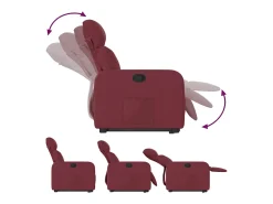 Poltrona Confortável | Poltrona reclinável elevatória tecido vermelho tinto SHL180014