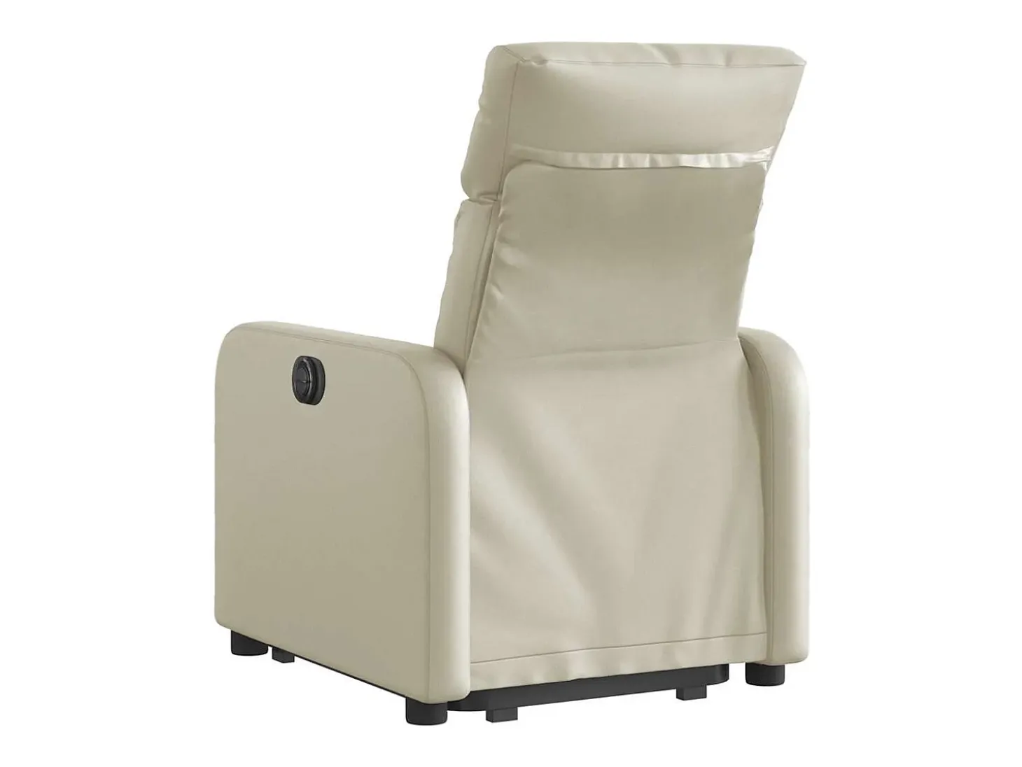 Poltrona Confortável | Poltrona reclinável elevatória couro artificial cor creme SHL818712