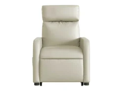 Poltrona Confortável | Poltrona reclinável elevatória couro artificial cor creme SHL818712