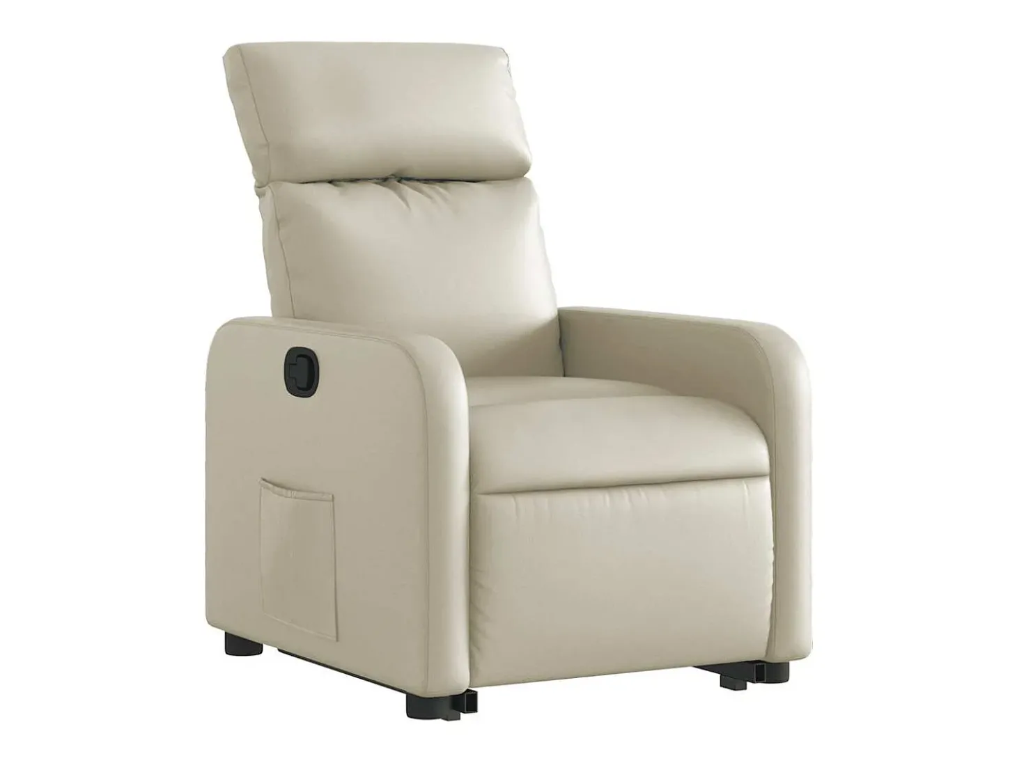 Poltrona Confortável | Poltrona reclinável elevatória couro artificial cor creme SHL818712
