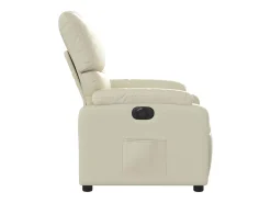 Poltrona Confortável | Poltrona reclinável elétrica couro artificial cor creme SHL985838