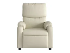 Poltrona Confortável | Poltrona reclinável elétrica couro artificial cor creme SHL985838