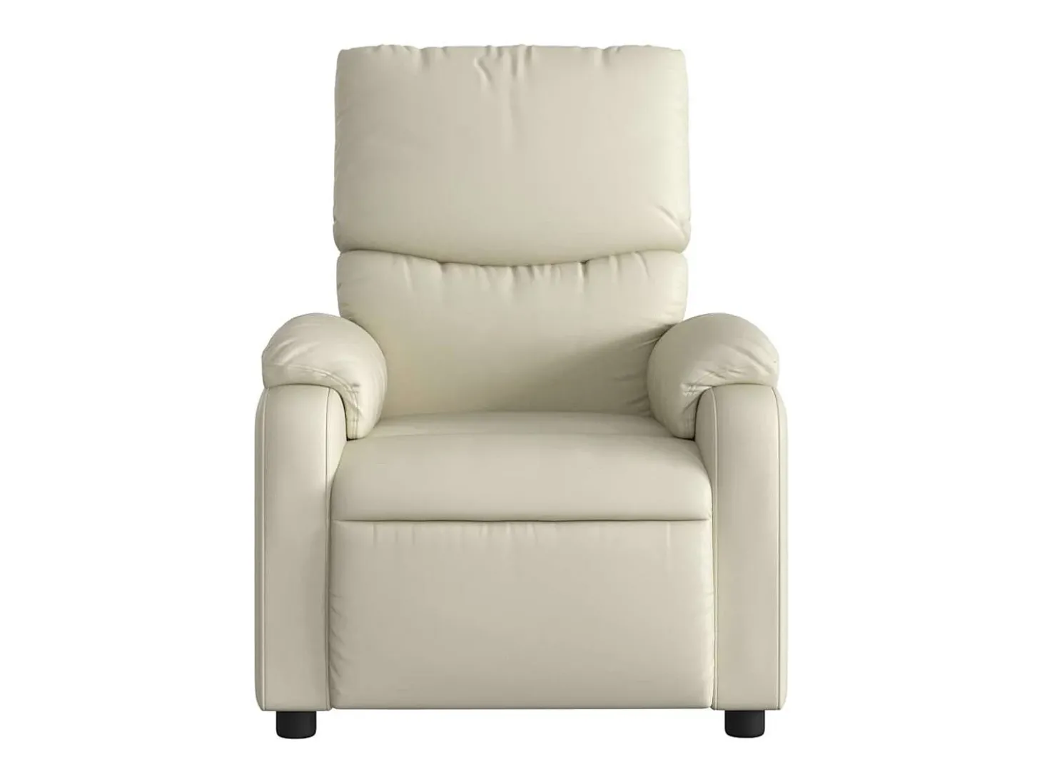 Poltrona Confortável | Poltrona reclinável elétrica couro artificial cor creme SHL985838