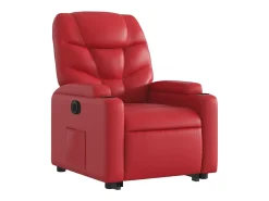 Poltrona Confortável | Poltrona reclinável elevatória elétrica couro artif. vermelho SHL453753