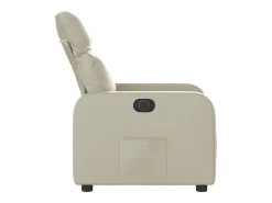 Poltrona Confortável | Poltrona reclinável elétrica couro artificial cor creme SHL209967