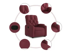 Poltrona Confortável | Poltrona reclinável elevatória tecido vermelho tinto SHL158616