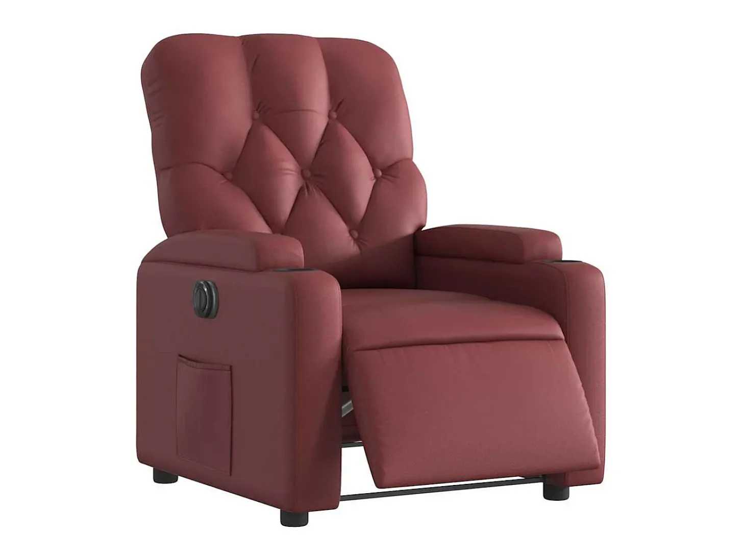 Poltrona Confortável | Poltrona reclinável elétrica couro artificial vermelho tinto SHL196549