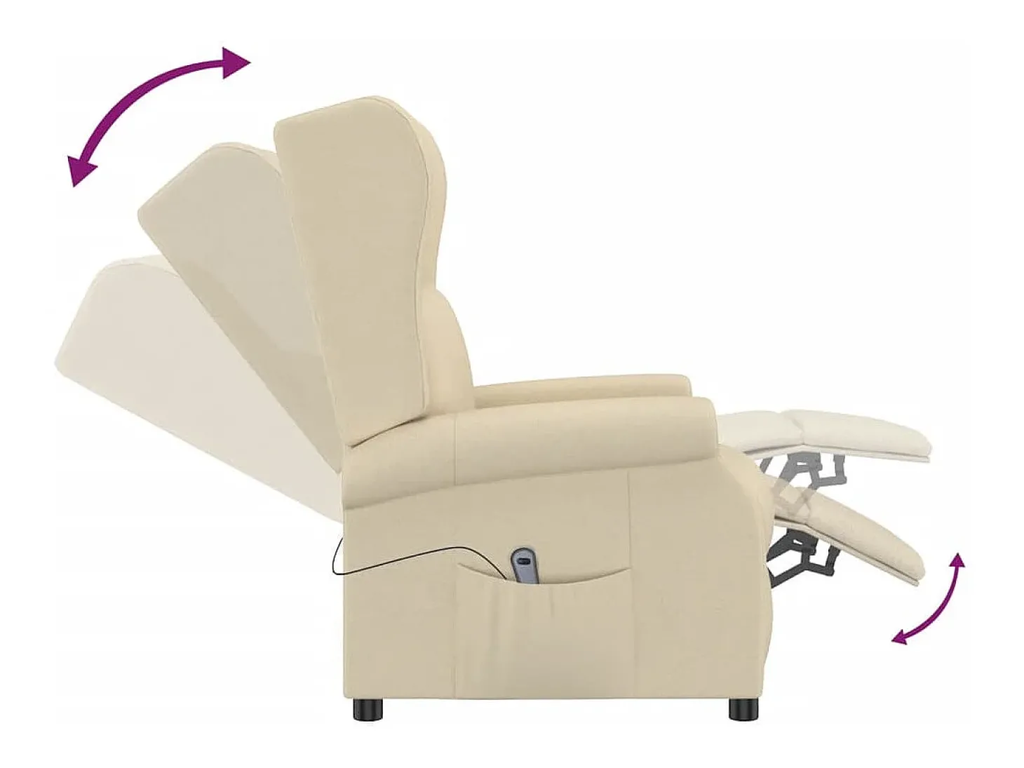 Poltrona Confortável | Poltrona reclinável elétrica tecido cor creme SHL876865