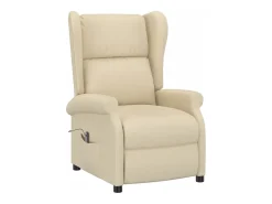Poltrona Confortável | Poltrona reclinável elétrica tecido cor creme SHL876865