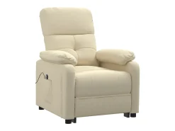 Poltrona Confortável | Poltrona reclinável elétrica tecido cor creme SHL267251