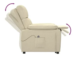 Poltrona Confortável | Poltrona reclinável elétrica tecido cor creme SHL267251