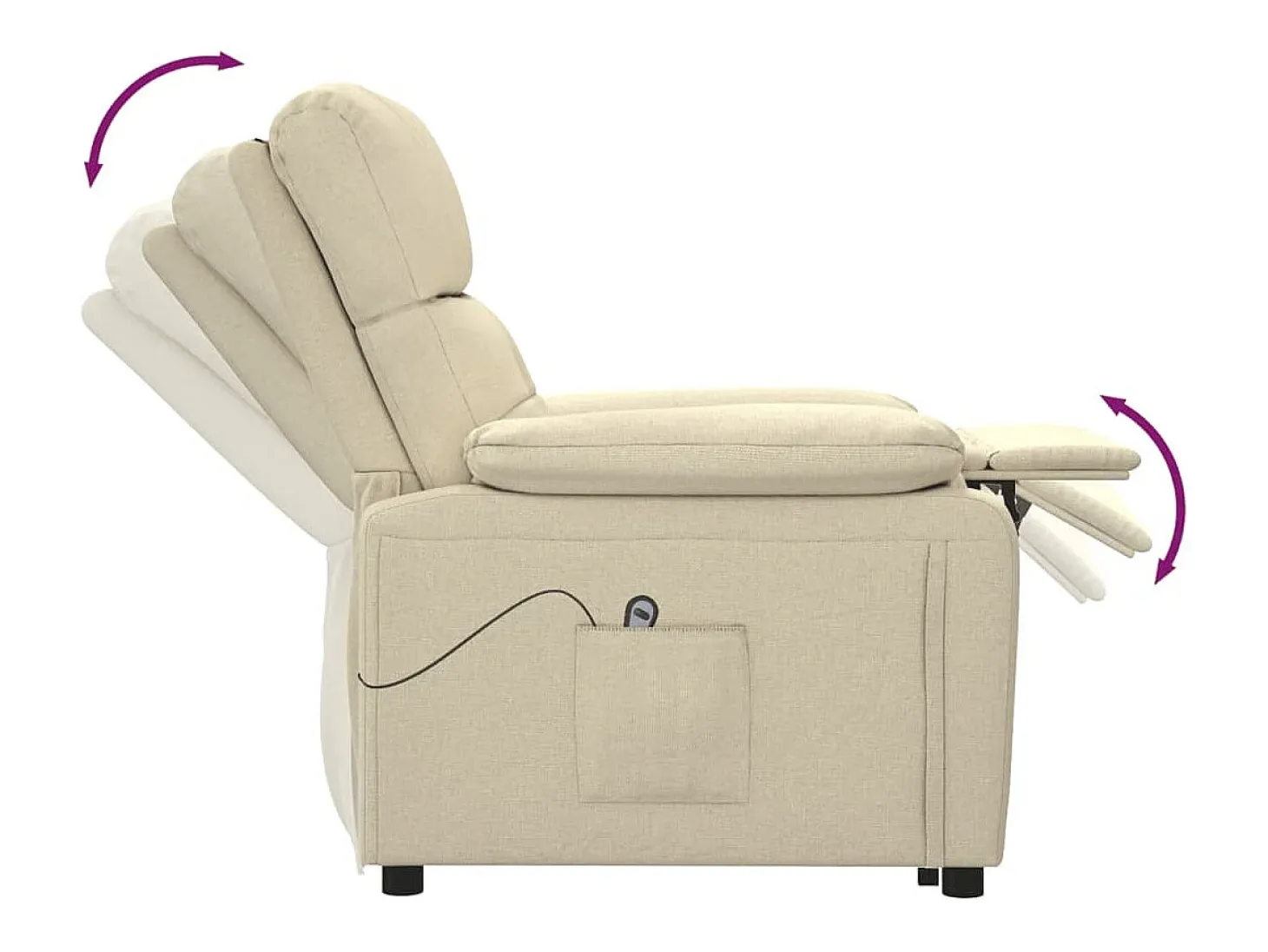 Poltrona Confortável | Poltrona reclinável elétrica tecido cor creme SHL267251