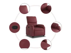 Poltrona Confortável | Poltrona reclinável elevatória couro artificial vermelho tinto SHL829117