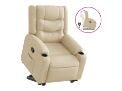 Poltrona Confortável | Poltrona reclinável elevatória tecido cor creme SHL418708