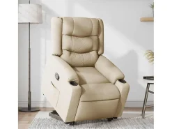 Poltrona Confortável | Poltrona reclinável elevatória tecido cor creme SHL418708