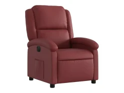 Poltrona Confortável | Poltrona reclinável elétrica couro artificial vermelho tinto SHL914856