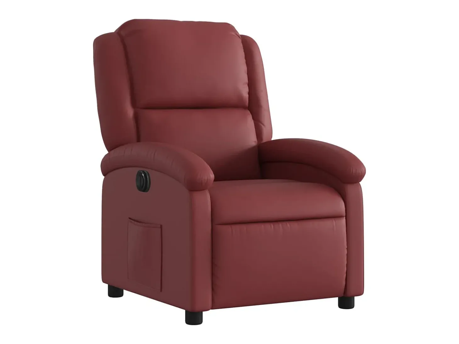 Poltrona Confortável | Poltrona reclinável elétrica couro artificial vermelho tinto SHL914856