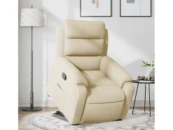 Poltrona Confortável | Poltrona reclinável elevatória tecido cor creme SHL874197