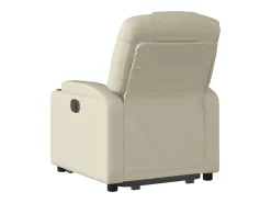 Poltrona Confortável | Poltrona reclinável elevatória couro artificial cor creme SHL783590