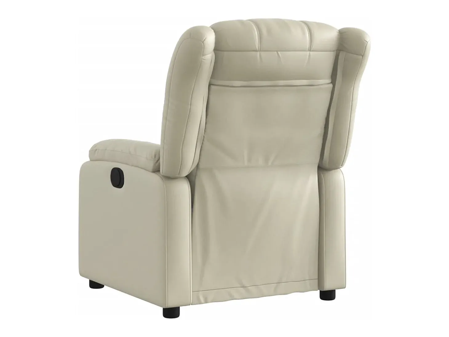 Poltrona Confortável | Poltrona reclinável elétrica couro artificial cor creme SHL524261