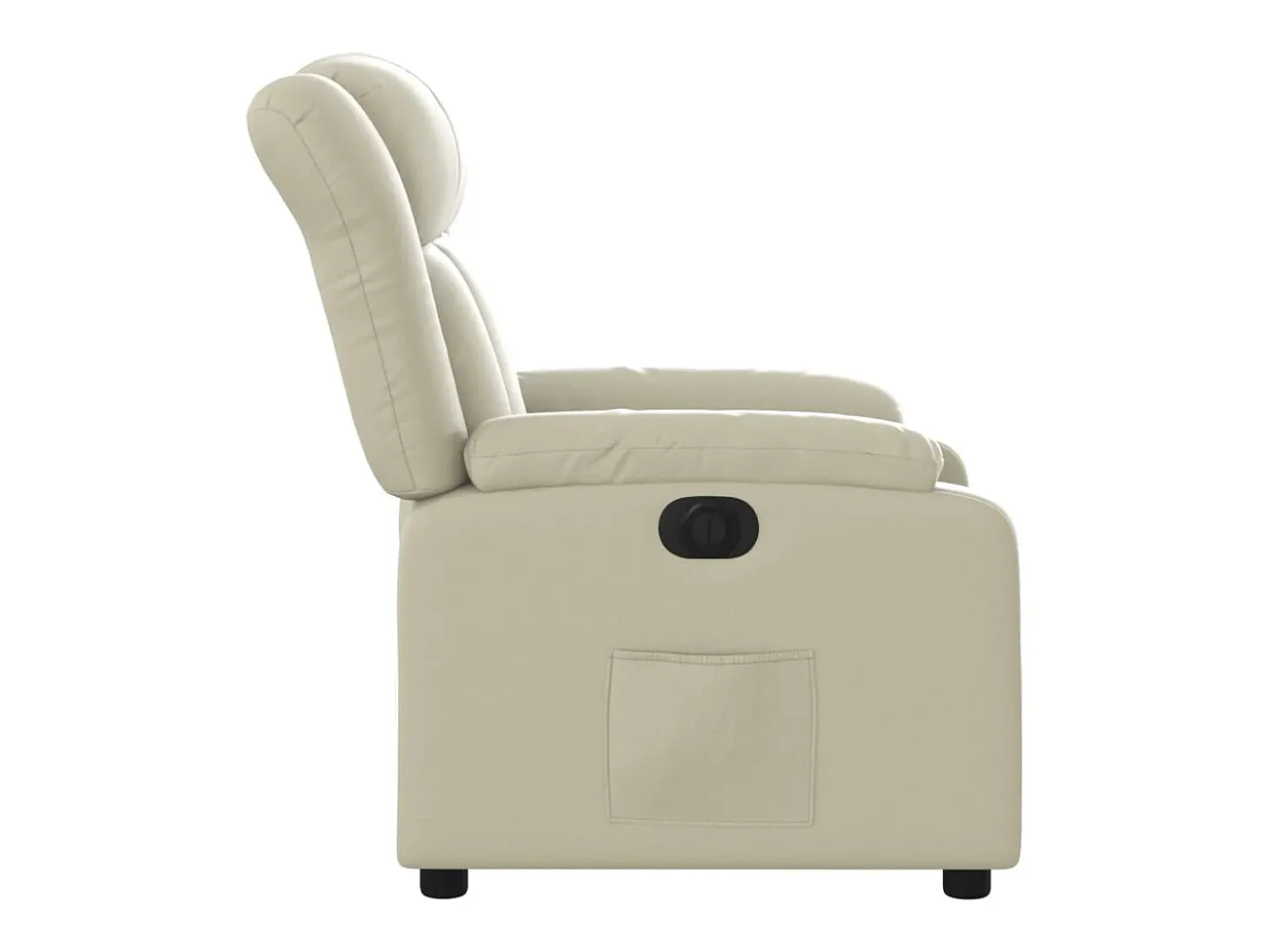 Poltrona Confortável | Poltrona reclinável elétrica couro artificial cor creme SHL524261