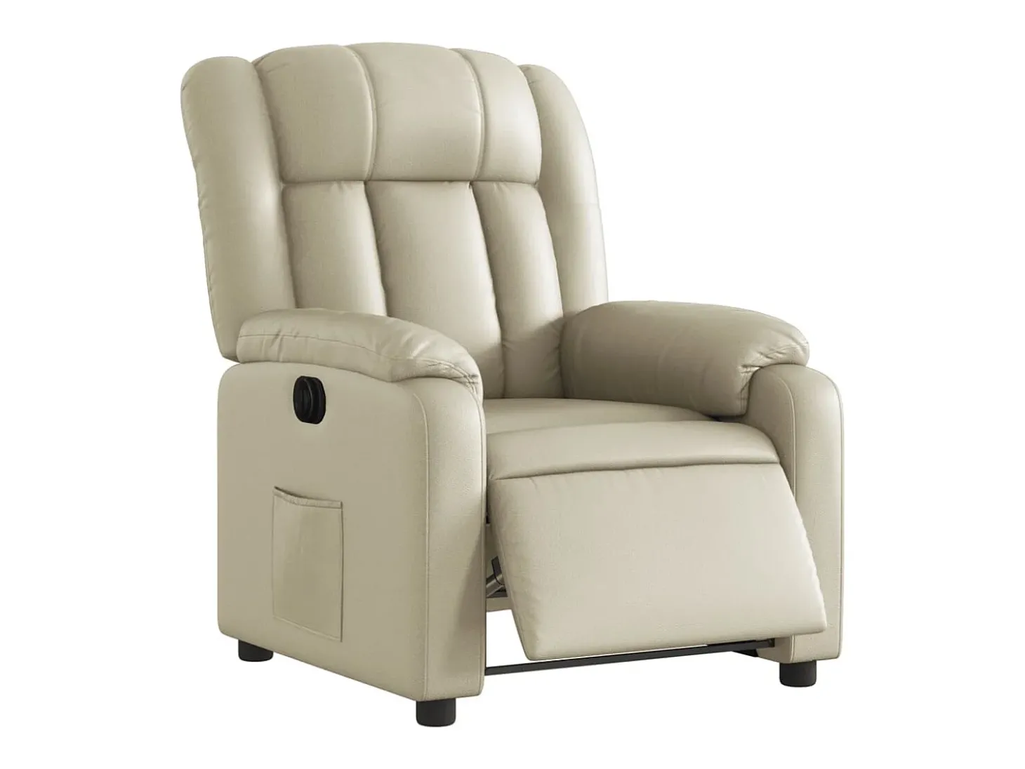 Poltrona Confortável | Poltrona reclinável elétrica couro artificial cor creme SHL524261