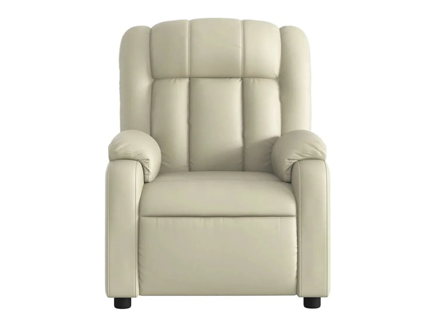 Poltrona Confortável | Poltrona reclinável elétrica couro artificial cor creme SHL524261