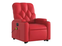 Poltrona Confortável | Poltrona reclinável elevatória elétrica couro artif. vermelho SHL906452