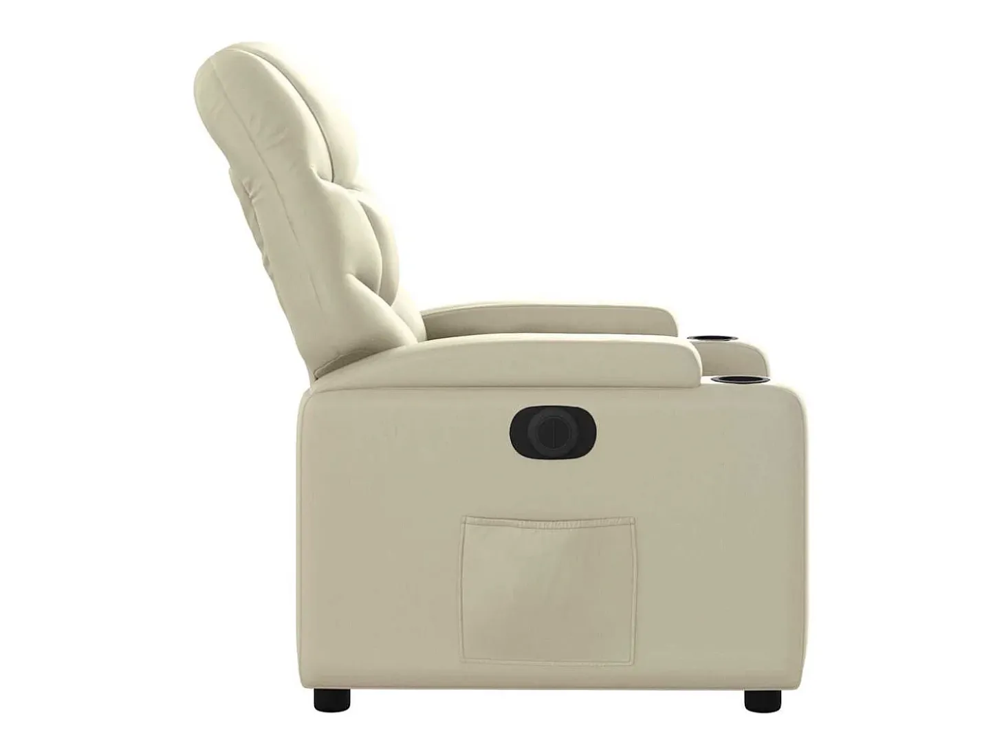Poltrona Confortável | Poltrona reclinável elétrica couro artificial cor creme SHL863230