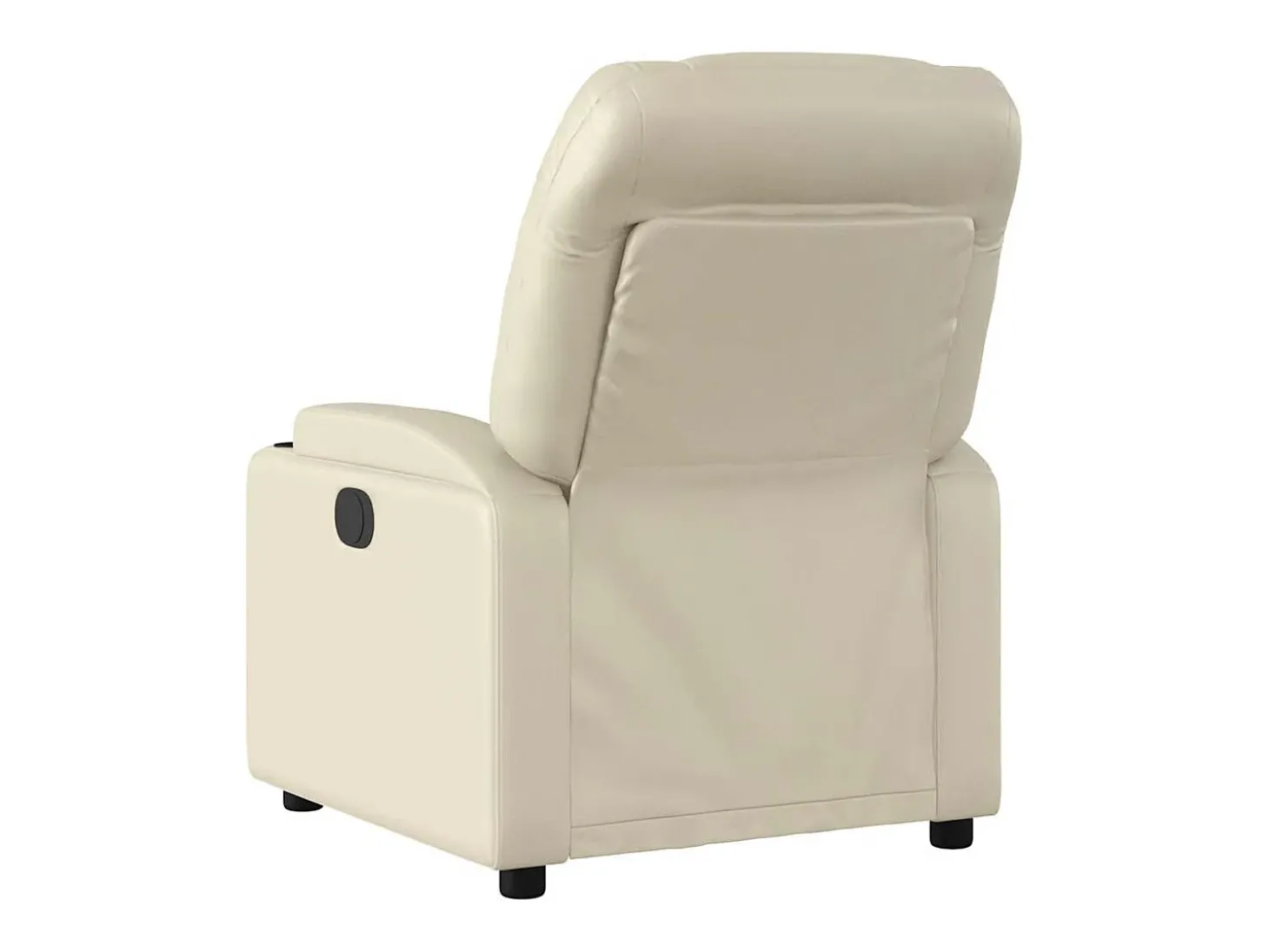 Poltrona Confortável | Poltrona reclinável elétrica couro artificial cor creme SHL863230