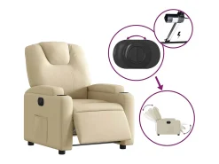 Poltrona Confortável | Poltrona reclinável elétrica tecido cor creme SHL629387
