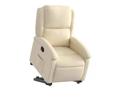 Poltrona Confortável | Poltrona reclinável elevatória tecido cor creme SHL552834