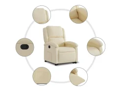 Poltrona Confortável | Poltrona reclinável elevatória tecido cor creme SHL552834