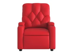 Poltrona Confortável | Poltrona reclinável elétrica couro artificial vermelho SHL586039