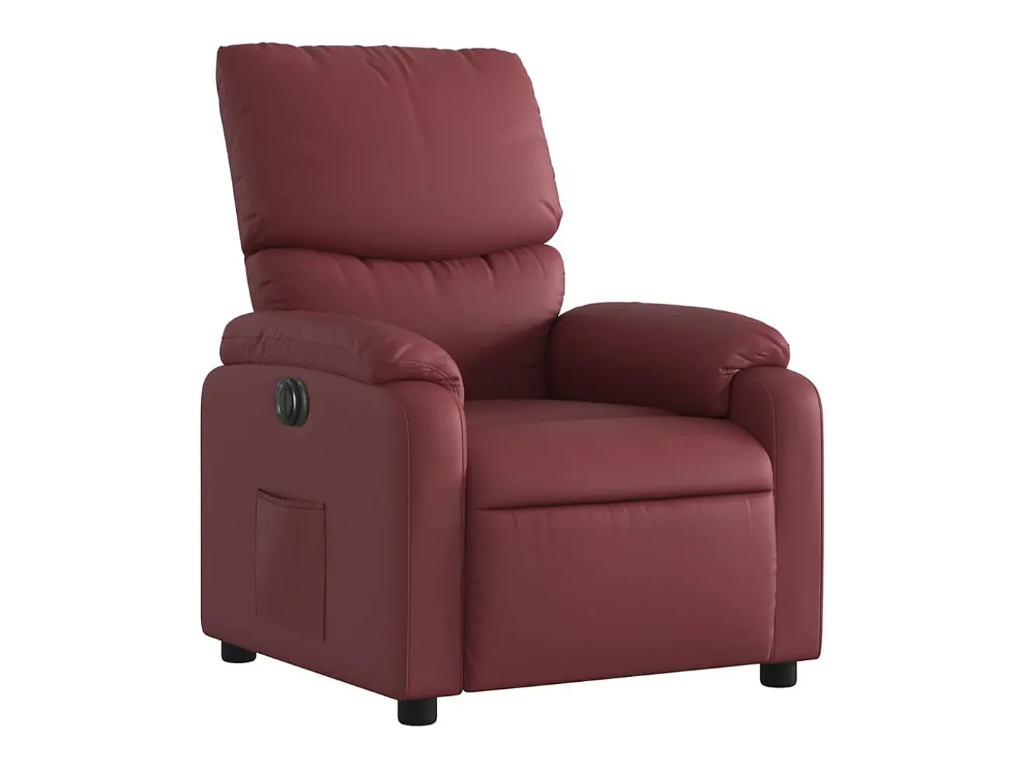 Poltrona Confortável | Poltrona reclinável elétrica couro artificial vermelho tinto SHL696308
