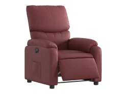 Poltrona Confortável | Poltrona reclinável elétrica couro artificial vermelho tinto SHL696308