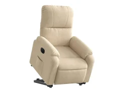 Poltrona Confortável | Poltrona reclinável elevatória elétrica tecido microfibra creme SHL350229
