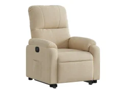 Poltrona Confortável | Poltrona reclinável elevatória elétrica tecido microfibra creme SHL350229