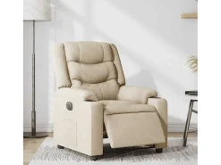 Poltrona Confortável | Poltrona reclinável elétrica tecido cor creme SHL276164