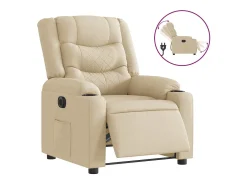 Poltrona Confortável | Poltrona reclinável elétrica tecido cor creme SHL276164