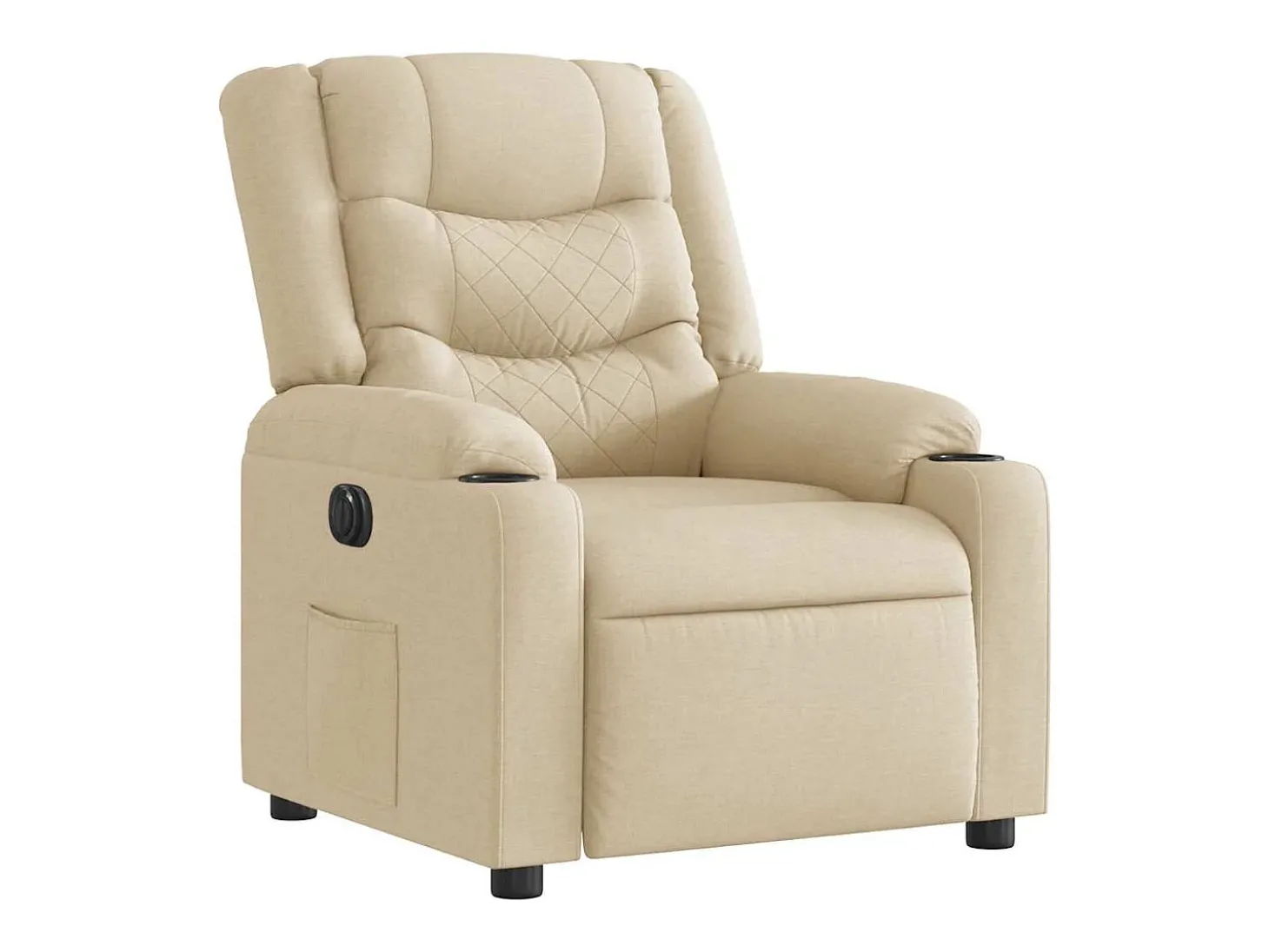 Poltrona Confortável | Poltrona reclinável elétrica tecido cor creme SHL276164