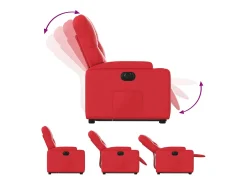 Poltrona Confortável | Poltrona reclinável elevatória elétrica couro artif. vermelho SHL962770