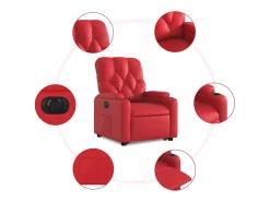 Poltrona Confortável | Poltrona reclinável elevatória elétrica couro artif. vermelho SHL962770