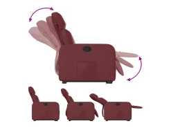 Poltrona Confortável | Poltrona reclinável elevatória couro artificial vermelho tinto SHL478344